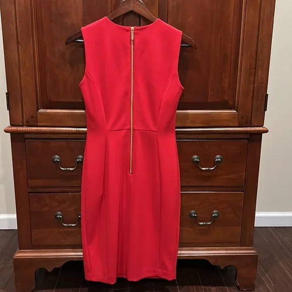 Elegant Red Sleeveless Dress - Picture 4 of 4